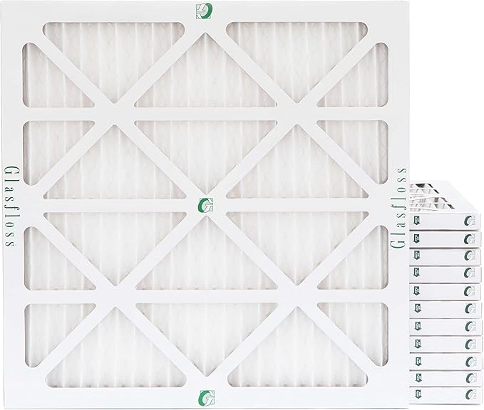 Glasfloss ZL 10x10x1 MERV 13 (FPR 10) Air Filters for AC and Furnace. Case of 12. Actual Size: 9-1/2 x 9-1/2 x 7/8