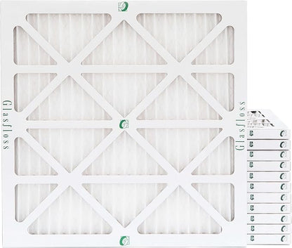 Glasfloss ZL 16x16x1 MERV 13 (FPR 10) Air Filters for AC and Furnace. Case of 12. Actual Size: 15-1/2 x 15-1/2 x 7/8