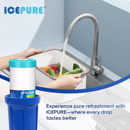 ICEPURE 5 Micron 20" x 4.5" RFN20BB Whole House Iron & Manganese Reduce Water Filter Replacement for FM25B, RFFE20-BB, CFRFFE-20BB, 1 Pack