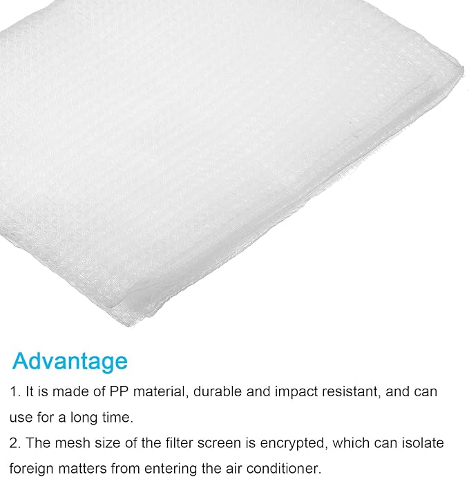 PATIKIL 47" x 39" Air Conditioner Air Filter Material, Plastic Dustproof Filtering Screen with Filtration Film for Air Conditioning, White
