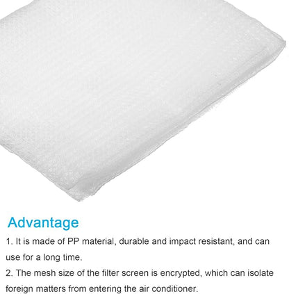 PATIKIL 47" x 39" Air Conditioner Air Filter Material, Plastic Dustproof Filtering Screen with Filtration Film for Air Conditioning, White
