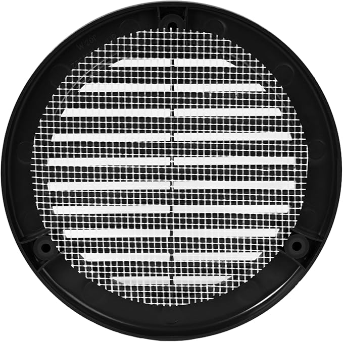 Vent Systems 4" Inch (Opening Dimensions) - Pack of 50 - Black Soffit Vent Cover - Plastic Round Air Vent Grille - Built-in Mesh Screen - HVAC Register Louver for Bathroom, Home, Kitchen