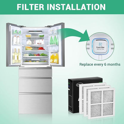 Barkior 6-Pack Refrigerator Air Filter Replacement for LG LT120F & Kenmore 46-9918 – Extra Thick Carbon, Up to 12+ Months Freshness, Fast Odor & VOC Removal, Easy Install