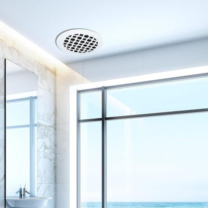 SABA Home Decor Air Vent Cover Grille - Acrylic Plexiglass 8 Round Duct Opening (10 Round Overall) White Finish Decorative Register Covers for Walls and Ceilings NOT for Floor USE, Venetian (1PCs)