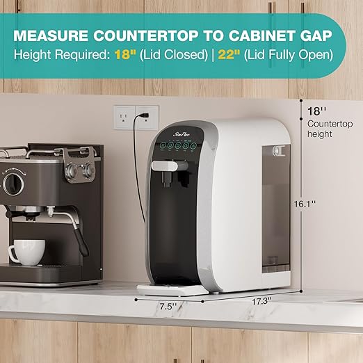 SimPure Y7P-BW UV Countertop Reverse Osmosis Water Filter, NSF/ANSI 58 Certified, 5 Stage RO Water Filtration System, Water Purifier for Home, No Installation, 4: 1 Pure to Drain, Classic Pure Taste