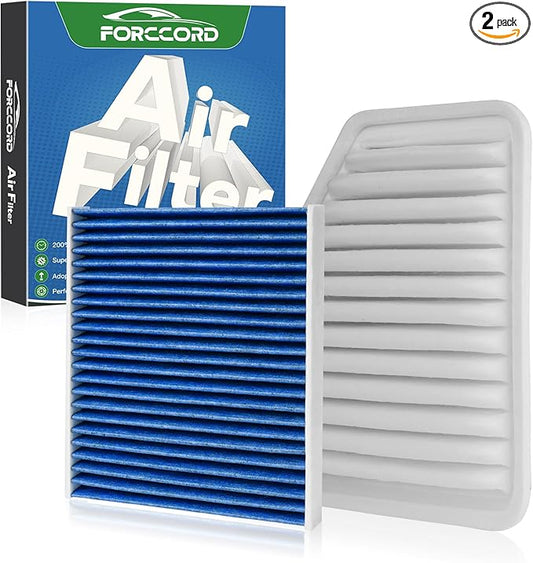 Cabin & Engine Air Filter Fit for Toyota Camry 2007-2011, Rav4 2006-2012, Avalon 2005-2011, Corolla 2009-2011, Lexus ES350 2007-2012 Activated Carbon Cabin Filter Replace#CF10285 CA10169