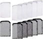 12Pcs Aquarium Filter Bags Fish Tank Mesh Media Filter Bags Carbon Filter Bags Net Bag with Zipper for Charcoal Pelletized Remove Activated Carbon, Biospheres, Ceramic Rings, Black and White