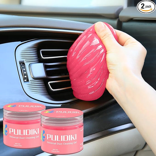 PULIDIKI Car Cleaning Gel Car Cleaning Putty Car Putty Auto Detailing Tools Car Slime Cleaner Dust Cleaning Gel for Car Interior Cleaner Car Cleaning Supplies Car Accessories Pink (2Pack)