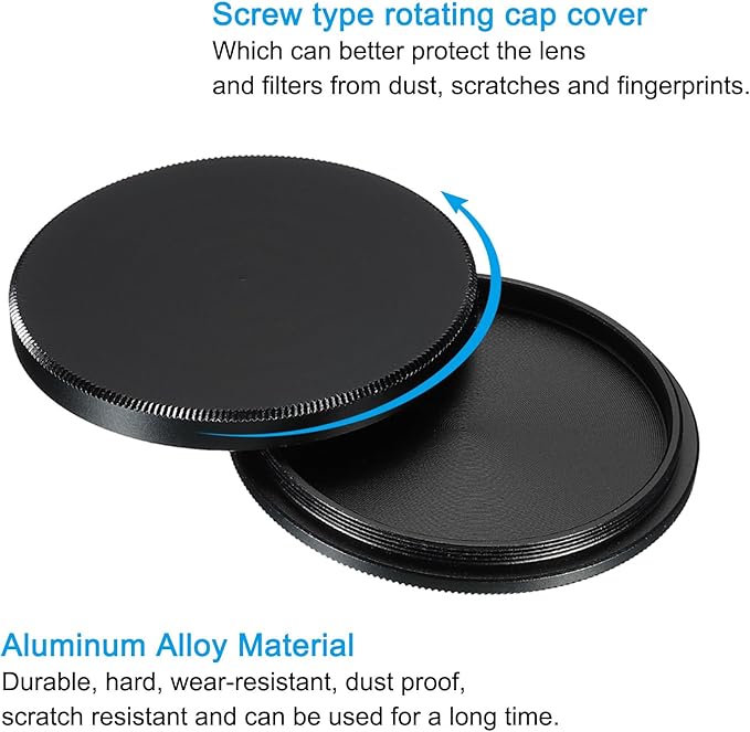 PATIKIL 40.5mm Lens Cap, Camera Lens Cap Cover Universal Front Metal Lens Filter Stacks Cap Protective Case for 40.5mm Camera Circular Polarizing Fader ND Filter, Black