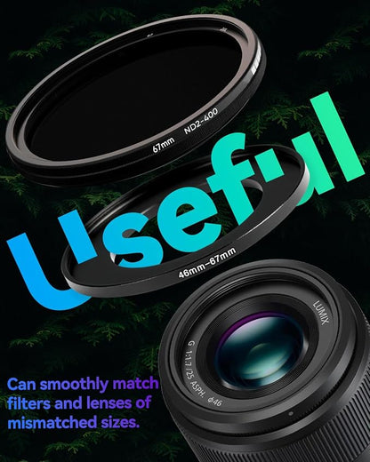 67-52mm Metal Step-Up/Down Ring Adapter Compatible with Mirrorless Cameras DSLR Lens, UV CPL ND Filter Thread Converter, Black