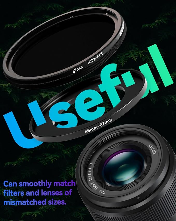 52-77mm Metal Step-Up/Down Ring Adapter Compatible with Mirrorless Cameras DSLR Lens, UV CPL ND Filter Thread Converter, Black
