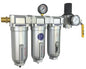 1/2" NPT Industrial (4-Stage) Moisture Removing Particulate Filter and Oil Removing Coalescing Filter and Desiccant Air Dryer and Air Pressure Regulator