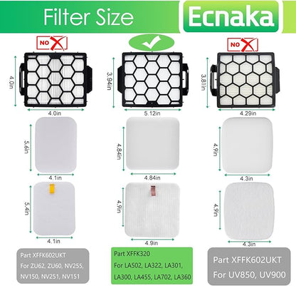 LA502 Filters Replacement for Shark LA502, LA322, LA301, LA300, LA351,LA360,LA401, LA455, LA500, LA502, LA702 Rotator Lift-Away ADV DuoClean PowerFins Upright Vacuum (Not fit UV850 UV900 vacuum)