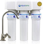 Aquasana Under Sink Water Filter | 3-Stage Max Flow Claryum Filtration | WQA Certified to Reduce PFAS, Lead & Chlorine | Under Counter Drinking Water Filter | Brushed Nickel Faucet | AQ-6300M-BN