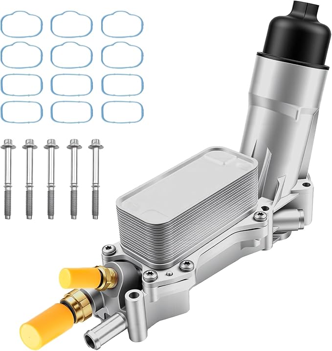 Aluminum Oil Filter Housing Engine Oil Cooler Compatible with 2011-2023 Charger Durango Challenger Journey Wrangl-er Cherok-ee Town and Country 200 300 Ram ProMaster 3.6L V6 for 926-876 926-959