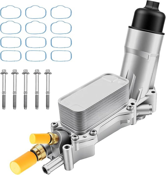 Aluminum Oil Filter Housing Engine Oil Cooler Compatible with 2011-2023 Charger Durango Challenger Journey Wrangl-er Cherok-ee Town and Country 200 300 Ram ProMaster 3.6L V6 for 926-876 926-959