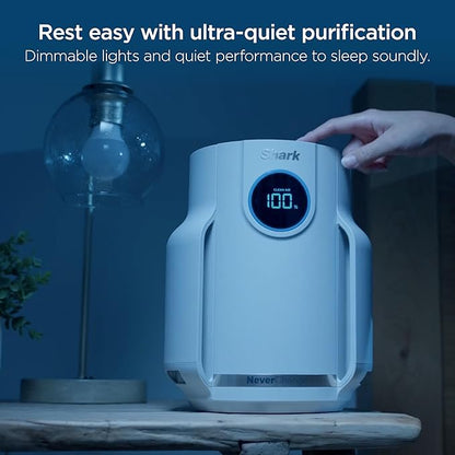 Shark Air Purifier for Home, NeverChange Compact Pro, for Bedroom, Nursery, Home Office, Dorm, HEPA-Exceeding Filter, Captures Pollutants, Pet Dander, Dust, Odor, Smoke, and More, HP072GN, Honeydew