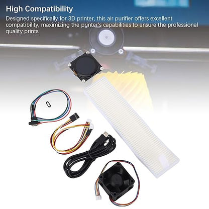 Fafeicy 3D Printer Air Filter, LCD Display Real Time Monitoring with Activated Carbon Air Purifier, for 3D Printer Accessories Kit