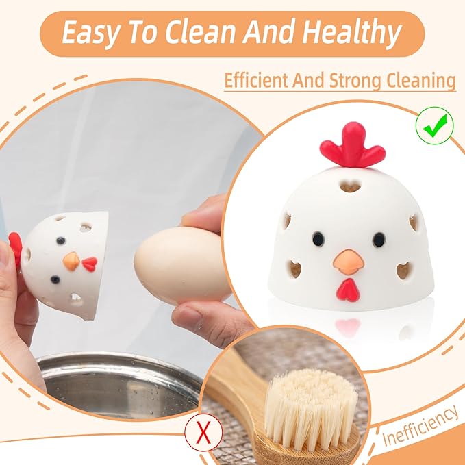 Silicone Egg Brush Cleaner, Egg Washer for Fresh Eggs, Egg Cleaner for Fresh Eggs, Egg Scrubber for Fresh Eggs, Reusable Cleaning Tools for Egg Washer (White)