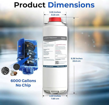 Water Filter Replacement Compatible With Elkay 51600C EWF6000 Bottle Filling Stations, 6000 Gallons/12 Months (No Chip - 2 Pack)