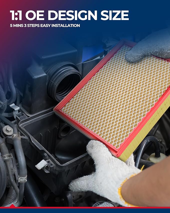 KAX Engine Air Filter, CA11305 Replacement for 328i, 328i xDrive, 320i, 320i xDrive, 428i, 428i xDrive, 428i Gran Coupe, 328i GT xDrive, Advanced Air Filter Media, Increased Acceleration