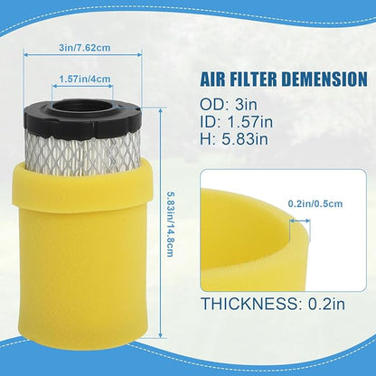 793569 793685 Air Filter Compatible with B&S 793569 4241 5415 John Dee-re GY21055 MIU11511 LA125 LA115 Craftsman YT3000 LT2000 Lawn Mower Tractor by Podoy (6 Pack)
