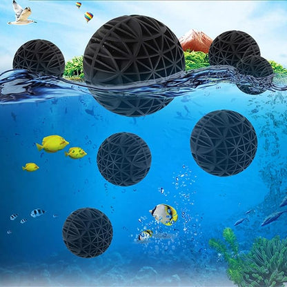 100pcs Bio Balls Filter Media with Sponge Aquarium Filter Media Tank Bio Balls, for Fish Tank, Aquarium, Pond Filter Media