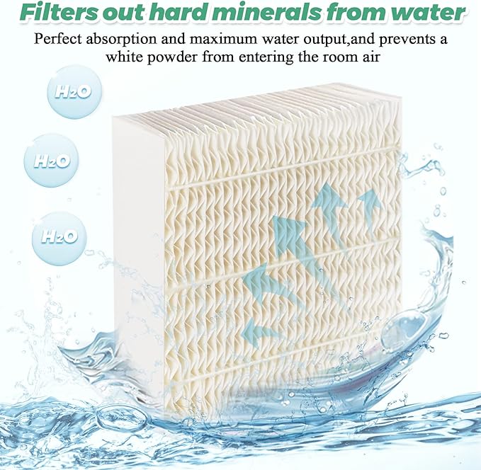Techecook 1043 Super Humidifier Wick Filters (4 Pack) Replacement for Essick AirCare Evaporative Humidifiers EP9500 EP9700 EP9800 831000 821000 826000 826800 and Bemis Space Saver 800 8000 Series