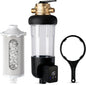iSpring WSP100SL-ARJ-BP, NSF Certified, Whole House Spin Down Sediment Water Filter with 4 Modes Bypass, Include Siliphos Helps Prevent Scale, Clear Housing, Jumbo Size with Touch-Screen Auto Flushing