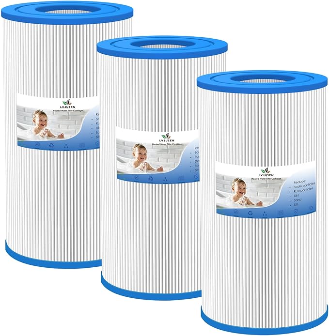 Hot Tub Filter Replacement for Watkins 31489, 73250 Hot Spring Tri X/0969601/Unicel C-6430, 71825/Pleatco PWK30/Filbur FC-3915, 73178 Hot Spring Filters, 30 sq. ft.- 3 Pack