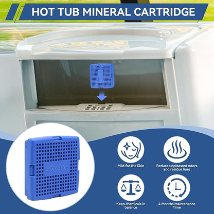 Hot Tub Mineral Cartridge for Sundance Spas,Silver Ion Cartridge Can Last for 4 Months,Spa Mineral Cartridges Makes Your Spa Water Clean and Clarified 2 Pack