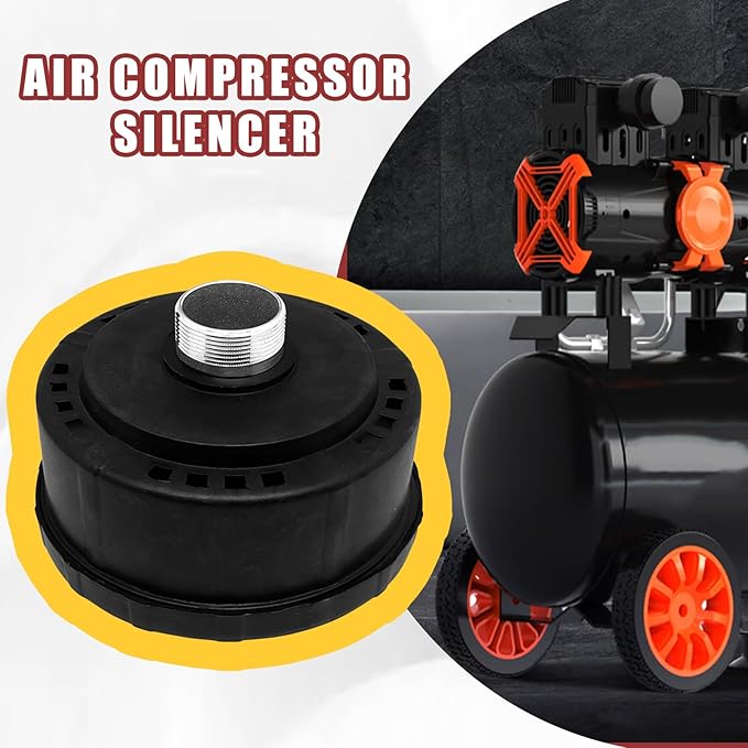 generic 1pcs 32mm/1.25Inch Air Compressor Noise Reducer Silencer Filter,Plastic Shell Round Muffler Filter, Black