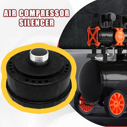 generic 1pcs 32mm/1.25Inch Air Compressor Noise Reducer Silencer Filter,Plastic Shell Round Muffler Filter, Black