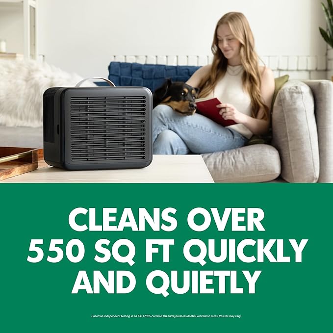 PuroAir 100i HEPA Air Purifier for Home Pets - Covers Up To 550 Sq Ft - Filters Up To 99.9% of Pollutants, Smoke, Pollen, Dust - Quiet HEPA Air Filter - Air Purifiers for Bedroom