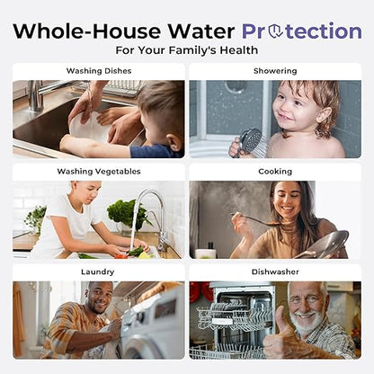 iSpring 3-Stage Whole House Water Filter System, SGS-Tested to Remove Up to 99% PFAS, Reduces Scale, Heavy Metals, Corrosion, Lead, Chlorine, 10” x 4.5” Filters, 1” NPT Ports, Model: WGB31B-PFKDS