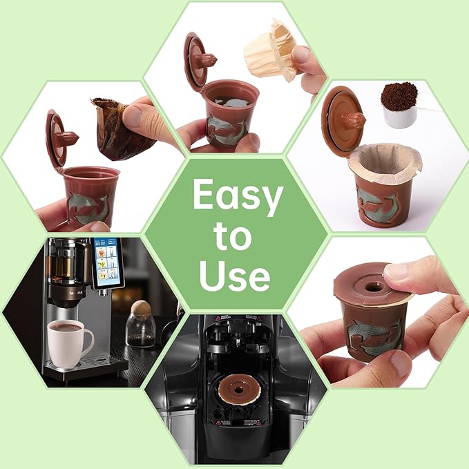 Aussen Disposable Coffee Paper Filters Replacement Kerig Filter Fit All Keurig Single Serve Filter Brands Compatible with Reusable Single Serve Pods Keurig Coffee Maker (Natural, 300pcs)