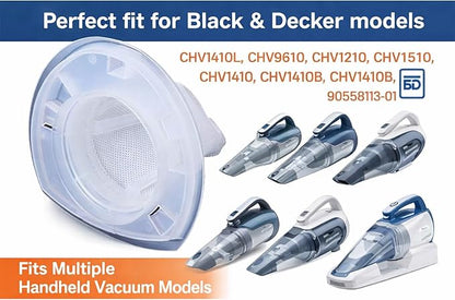6 Pack Generic Filters Compatible with Black & Decker VF110 filter. Compatible With Models CHV1410L CHV9610 CHV1210 CHV1510 CHV1410 CHV1410B BDH2000L, 90558113-01