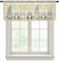 Rustic Lemon Gnomes Sheer Valance Curtains, Summer Fruit Leaves Retro Linen Texture Light Filtering Kitchen Valances Rod Pocket Voile Curtain Window Treatment for Bedroom/Living Room/Basement 60Wx18L