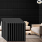 Nuanchu 90 Pcs 3D Slat Wall Panels, 12"x12" PVC Fluted Wall Paneling for Interior Decor, Paintable Waterproof Textured Tiles for Living Room TV Background Gaming Room, 32 Sq. ft Coverage (Black)