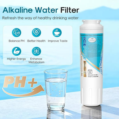 ICEPURE Alkaline UKF8001 Refrigerator Water Filter Replacement for Whirlpool EDR4RXD1, EveryDrop Filter 4, Maytag UKF8001, 4396395, UKF8001P, UKF8001AXX, RFC0900A, UKF8001AXX-200, Enhances PH, 4 Pack