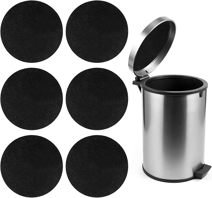 6 Pack Charcoal Filters for Compost Bucket, 7.25 in Round Compost Filters for Countertop Bin, Replacement Compost Bin Filter for Home Kitchen Compost Bins