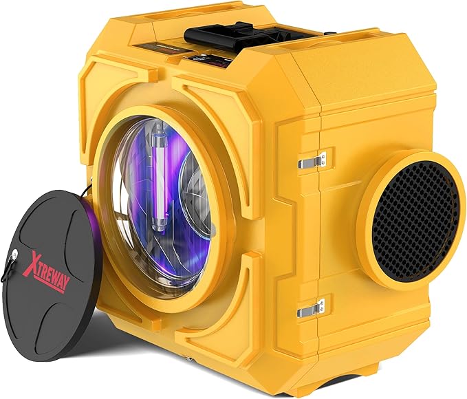 800CFM Hepa Air Scrubber with 3-Stage Filtration, Stackable Negative Air Machine, Commercial Air Purifier with MERV-10/HEPA/Carbon Filters for Water Damage, Construction, Industrial and Home Use