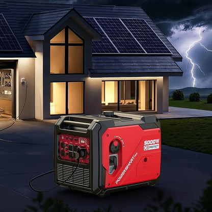 PowerSmart 5000-Watt Portable Inverter Generator with Electric Start, CO Protect, Super Quiet, 30 Amp for Home Use and Emergency Backup