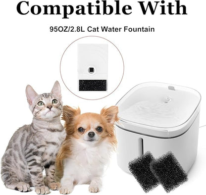 30 PCS Replaced Foam Filters, Pet Fountain Replacement Filters Cat Water Fountain Filters Foam Filters for Compatible with Wireless Pump Pet Water Fountain