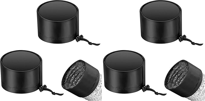VIVOSUN 2-Pcs. Grow Tent Vent Cover, 4"/6"/8" Duct Filter Vent Cover with Elastic Band and Fixed Buckle for Plant Grow Tent Vent (Pack of 2)