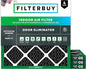Filterbuy 25x25x1 Air Filter MERV 10 Odor & Allergy Defense with Activated Carbon (4-Pack), Electrostatic Pleated HVAC AC Furnace Filters Replacement, Made in USA (Actual Size: 24.50 x 24.50 x 0.75)
