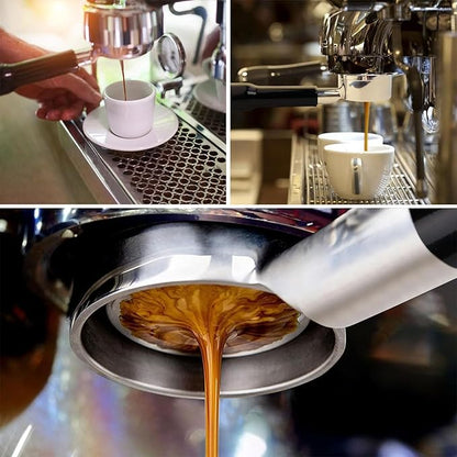 Bottomless Portafilter 58mm, 2 Ears Stainless Steel Bottomless Naked Portafilter Compatible Espresso Portafilters Coffee Wooden Coffee Handle Cup Filter Basket (Plastic material)