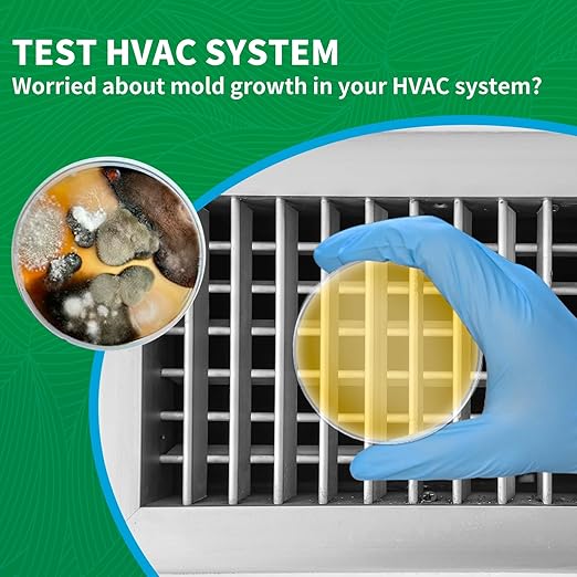 Mold Test Kit for Home - 1 Simple Mold Test kit,Test HVAC System,Surfaces & Indoor Air Quality,DIY Mold Detector at Home,Includes Detailed Mold Identification Guide,air Tester