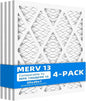 (4-Pack) 20x20x1 Furnace Air Filters, MPR 1900 & FPR 10, MERV 13 Pleated Air Filter (Actual Size: 19.75" x 19.75" x 0.75")