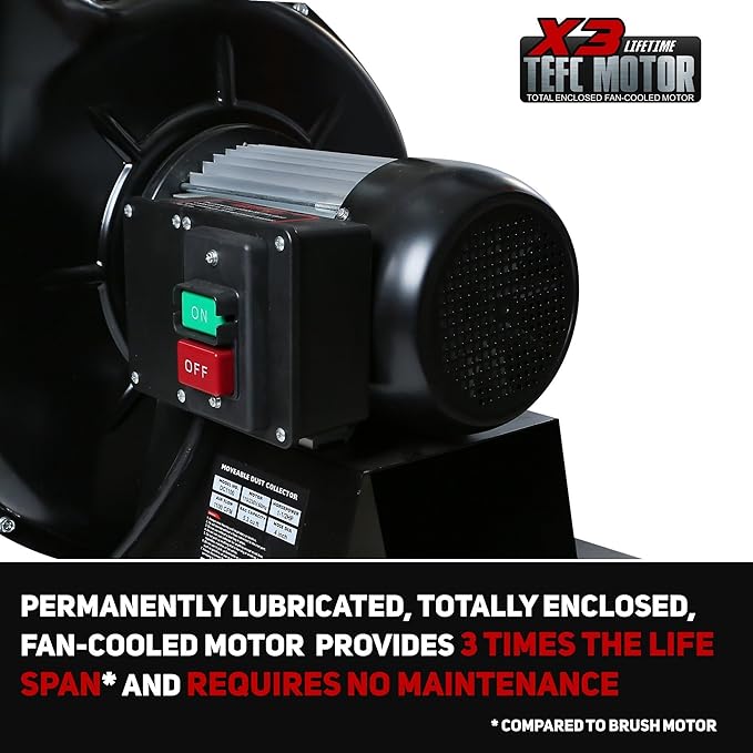 Bucktool 1.5HP Portable Dust Collector, 1100 CFM Workshop Dust Extraction Machine with Mobile Stand